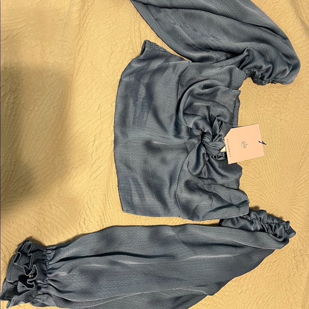 Hello molly boutique blue blouse, size Small